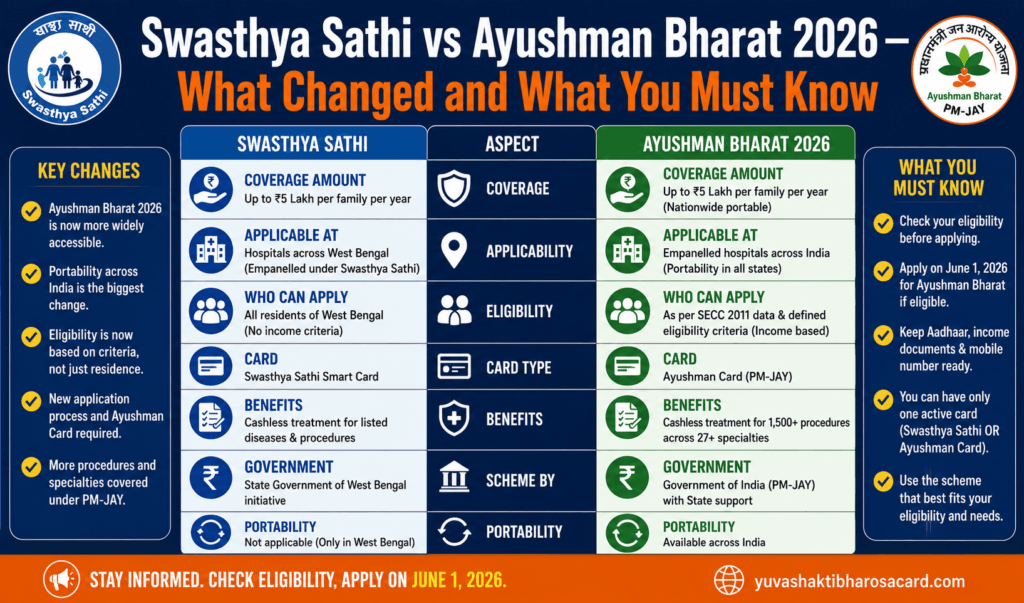 swasthya sathi vs ayushman bharat 2026